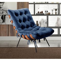 Poltrona Costela com Puff Base Fixa para Sala, Quarto - 7