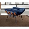 Poltrona Costela com Puff Base Fixa para Sala, Quarto - 6