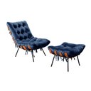 Ver imagem 2 de Poltrona Costela com Puff Base Fixa para Sala, Quarto