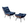 Poltrona Costela com Puff Base Fixa para Sala, Quarto - 2