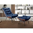 Ver imagem 1 de Poltrona Costela com Puff Base Fixa para Sala, Quarto