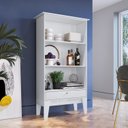 Ver imagem 1 de Estante de Livros Retrô 83CMX160CM 1 Gaveta Branco