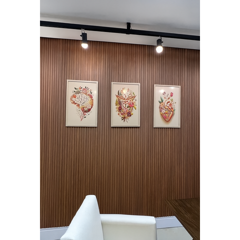 Painel Ripado Easy: 01 Unid. 270x15cm Larg. Talatto Painéis Freijó