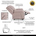 Ver imagem 6 de Poltrona do Papai Reclinável Melim Elevação Lift Elétrico Veludo Fh1 - D'rossi Cor Rose