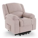 Ver imagem 1 de Poltrona do Papai Reclinável Melim Elevação Lift Elétrico Veludo Fh1 - D'rossi Cor Rose