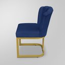 Ver imagem 5 de Kit 02 Cadeira Escritório/recepção Flor - Base Ferro Dourado - Azul Marinho