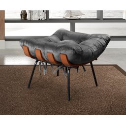 Poltrona Costela com Puff Base Fixa para Sala, Quarto - 6