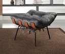 Ver imagem 6 de Poltrona Costela com Puff Base Fixa para Sala, Quarto Cinza Grafite