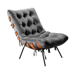Poltrona Costela com Puff Base Fixa para Sala, Quarto - 4