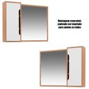 Ver imagem 5 de Kit Gabinete Balcão e Espelheira de Banheiro 80 cm Karina Amêndoa/Branco