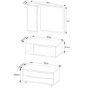 Ver imagem 3 de Kit Gabinete Balcão e Espelheira de Banheiro 80 cm Karina Amêndoa/Branco