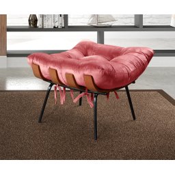Poltrona Costela com Puff Base Fixa para Sala, Quarto - 6