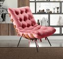 Ver imagem 7 de Poltrona Costela com Puff Base Fixa para Sala, Quarto Rosa