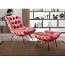 Ver imagem 1 de Poltrona Costela com Puff Base Fixa para Sala, Quarto