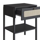 Ver imagem 5 de Mesa de Cabeceira 1 Gaveta Palhinha Pé Madeira Oslo Preto