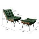 Ver imagem 3 de Poltrona Costela com Puff Base Fixa para Sala, Quarto