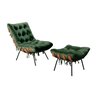 Poltrona Costela com Puff Base Fixa para Sala, Quarto - 2