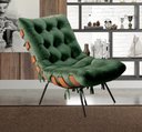 Ver imagem 7 de Poltrona Costela com Puff Base Fixa para Sala, Quarto Verde