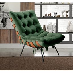 Poltrona Costela com Puff Base Fixa para Sala, Quarto - 7