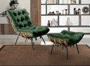 Ver imagem 1 de Poltrona Costela com Puff Base Fixa para Sala, Quarto Verde