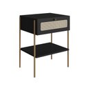 Ver imagem 4 de Mesa de Cabeceira 1 Gaveta Palhinha Pé Metal Oslo Preto