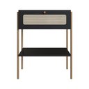 Ver imagem 2 de Mesa de Cabeceira 1 Gaveta Palhinha Pé Metal Oslo Preto