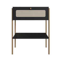 Mesa de Cabeceira 1 Gaveta Palhinha Pé Metal Oslo - 2