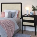 Ver mais imagens de Mesa de Cabeceira 2 Gavetas Palhinha Pé Madeira Oslo