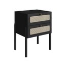 Ver imagem 4 de Mesa de Cabeceira 2 Gavetas Palhinha Pé Madeira Oslo Preto