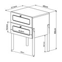 Ver imagem 3 de Mesa de Cabeceira 2 Gavetas Palhinha Pé Madeira Oslo Nero/Preto