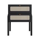 Ver imagem 2 de Mesa de Cabeceira 2 Gavetas Palhinha Pé Madeira Oslo