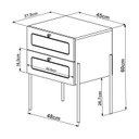 Ver imagem 3 de Mesa de Cabeceira 2 Gavetas Palhinha Pé Metal Dourado Oslo