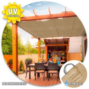 Tela Sombreamento 14x2m Areia para Cobertura e Decorativa CIKALA