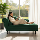 Ver imagem 2 de Recamier Decorativo Divã Amsterdã 187cm Lado Direito Veludo Verde
