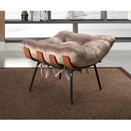 Poltrona Costela com Puff Base Fixa para Sala, Quarto - 6