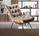 Ver imagem 7 de Poltrona Costela com Puff Base Fixa para Sala, Quarto Cinza Capuccino
