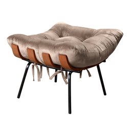 Poltrona Costela com Puff Base Fixa para Sala, Quarto - 5