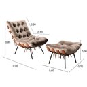 Ver imagem 3 de Poltrona Costela com Puff Base Fixa para Sala, Quarto