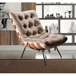 Poltrona Costela com Puff Base Fixa para Sala, Quarto - 7