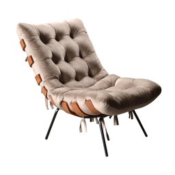 Poltrona Costela com Puff Base Fixa para Sala, Quarto - 4