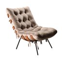 Ver imagem 4 de Poltrona Costela com Puff Base Fixa para Sala, Quarto