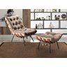 Poltrona Costela com Puff Base Fixa para Sala, Quarto - 1