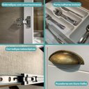 Ver imagem 4 de Cozinha Completa com Balcão Milla Pier Lux 17 Portas 3 Gavetas MDF Branco Móveis Carraro
