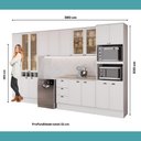 Ver imagem 3 de Cozinha Completa com Balcão Milla Pier Lux 17 Portas 3 Gavetas MDF Branco Móveis Carraro