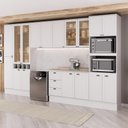 Ver imagem 1 de Cozinha Completa com Balcão Milla Pier Lux 17 Portas 3 Gavetas MDF Branco Móveis Carraro