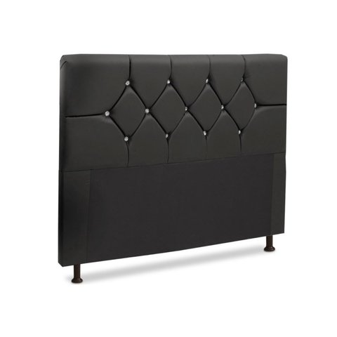 Cabeceira para Cama Box Solteiro 90cm França Corino Preto - Js Móveis