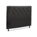 Ver imagem 1 de Cabeceira para Cama Box Solteiro 90cm França Corino Preto - Js Móveis
