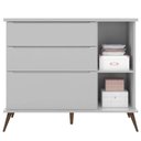 Ver imagem 4 de Cômoda Infantil Retro Alice com Porta Cinza Acetinado - Phoenix Baby