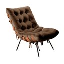 Ver imagem 4 de Poltrona Costela com Puff Base Fixa para Sala, Quarto