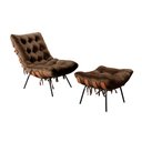 Ver imagem 2 de Poltrona Costela com Puff Base Fixa para Sala, Quarto